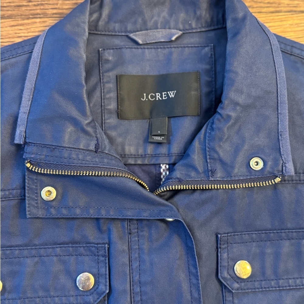 J. Crew Dark Blue Utility Jacket Cargo Pocket Downtown Field Size Small - Picture 5 of 8